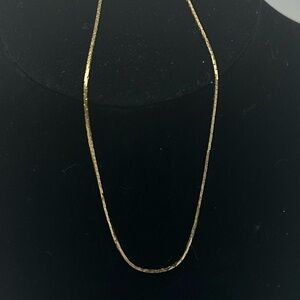 Vintage Necklace Shiny Gold Tone 17-1/2” Chain Estate Jewelry